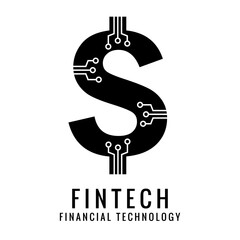 Fintech vector icon with dollar sign