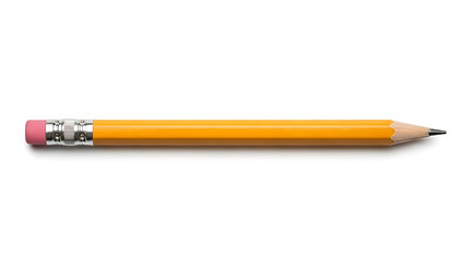 Single yellow school pencil, sharp tip
