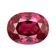 Vibrant oval cut pink gemstone on black background