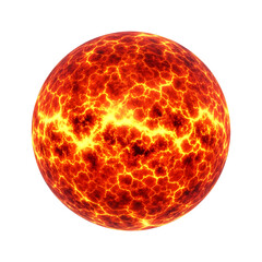 Vibrant fiery sun with intense orange and yellow flames