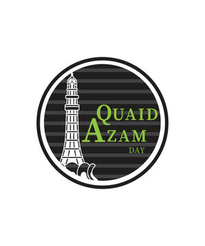 quaid e azam  logo, Quaid e Azam vector icon design.25 December, Founder of Pakistan's Birthday Celebration Day, Quaid e azam day celebration with engl