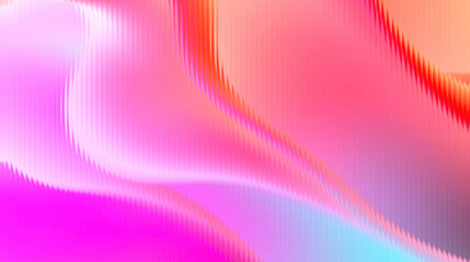 Vibrant abstract background with flowing pink, orange, and blue gradient waves, featuring a subtle vertical striped texture for a dynamic digital aesthetic.