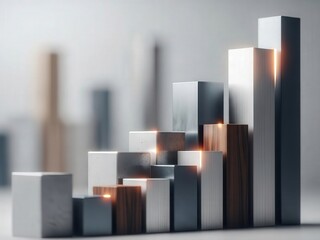 Hightech analytics display with soft bokeh and shiny edges