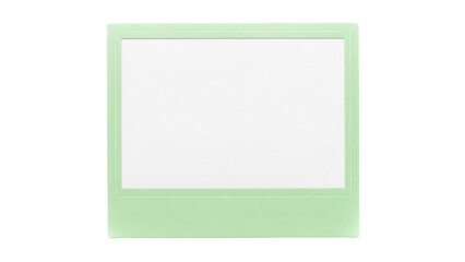 Mint green photo frame PNG isolated on transparent background, retro instant picture border for scrapbooking and design use