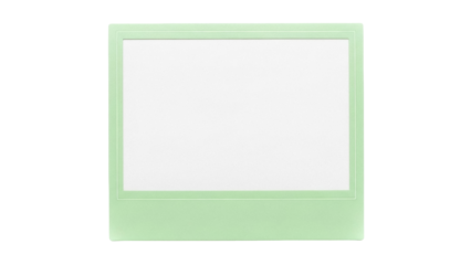 Mint green photo frame PNG isolated on transparent background, retro instant picture border for scrapbooking and design use