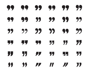 Quotation Marks Styles Vector Icon Set