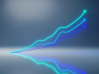 Multicolor rising lines with reflection portfolio diversity