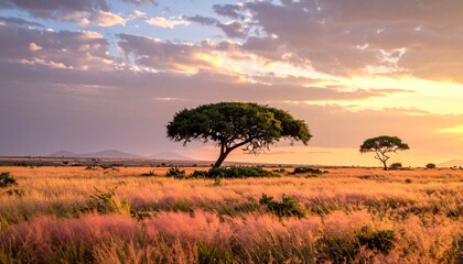 Trees rise in golden stillness&mdash;terrain shaped in grass, hue, and quiet breath.