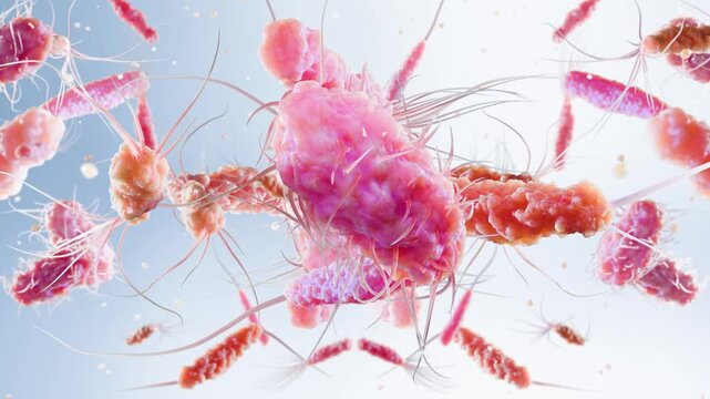 Bacteria with Different Flagella Types, Monotrichous, Amphitrichous, Lophotrichous, Peritrichous, Medical Microbiology animation, Motile Bacterial Cells, Rod-Shaped and Spiral Bacteria, Microscopic An