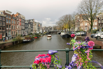 Brouwersgracht canal in the center, Amsterdam, Netherlands