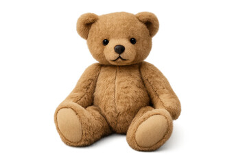 Obraz premium Fluffy teddy bear sitting on a transparent background illustration.