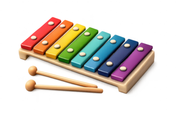 Colorful Xylophone Musical Instrument transparent background image.