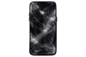 Broken Mobile Screen with Unique Design, transparent background image.