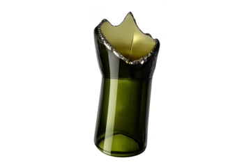 Repurposed Bottle Vase with a transparent background for Creative Use