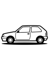 Flat Design Car Silhouette Vector Art