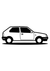 Classic Automotive Car Silhouette Illustration