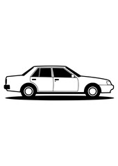 Fototapeta premium Classic Style Car Silhouette Vector
