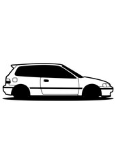 Clean Line Car Silhouette Illustration