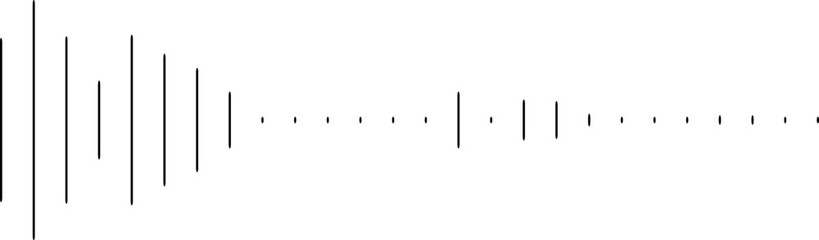 Sound wave visualization, audio signal representation, digital sound amplitude graph, abstract music concept, black lines
