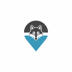 Stylized Wolf Head Logo Design with Geometric Elements.