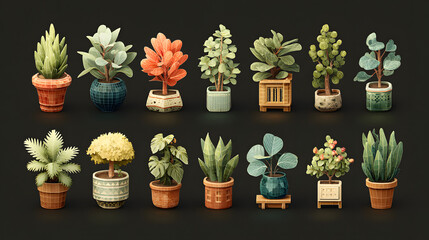 Set of plant icons