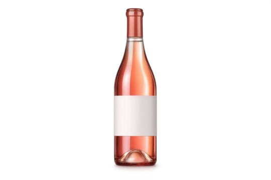 Rosé wine bottle mockup with a transparent background for design work. - Powered by Adobe