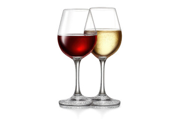 Naklejka premium Red and White Wine Glasses with Transparent Background Celebration Art