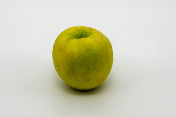 One Green Apple on White Background