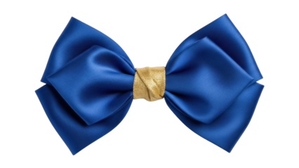 Elegant blue bow tie isolated PNG, formal wear accessory for special occasions and events on transparent background