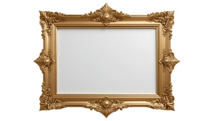 Elegant gold picture frame on black background for art display