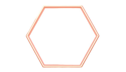 Modern neon pink hexagon shape on black background
