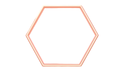 Modern neon pink hexagon shape on black background