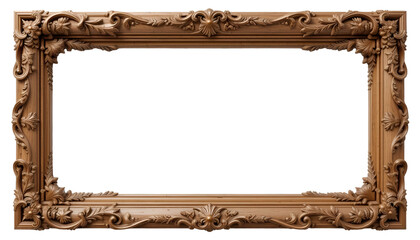 Ornate gold picture frame with intricate floral designs