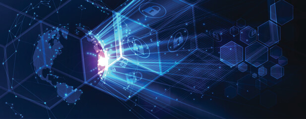 Future cyber technology web services for business and internet project. © kras99