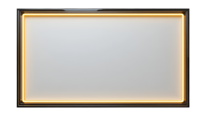 Modern illuminated rectangular light box with glowing edge