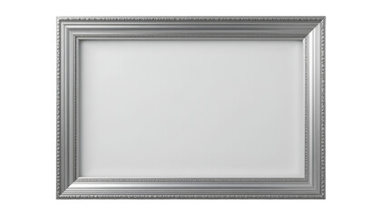 Elegant silver picture frame on black background