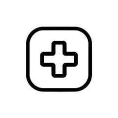 Fototapeta premium Medical plus sign icon vector graphic design for healthcare addition and positive symbol in rounded square shape