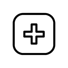 Fototapeta premium Add plus icon in rounded square outline for ui design and graphic elements for websites and applications