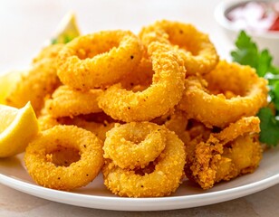 Knusprig frittierte Baby-Tintenfischringe