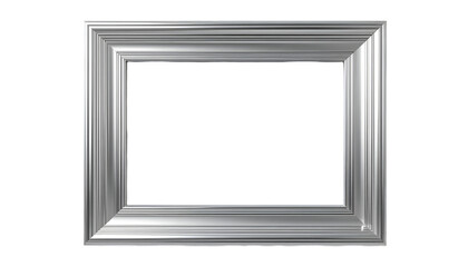 Elegant silver picture frame on black background