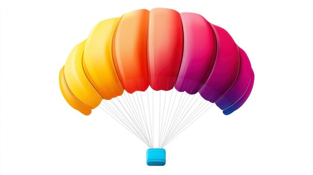 Colorful parachute isolated on white background for concepts and designs