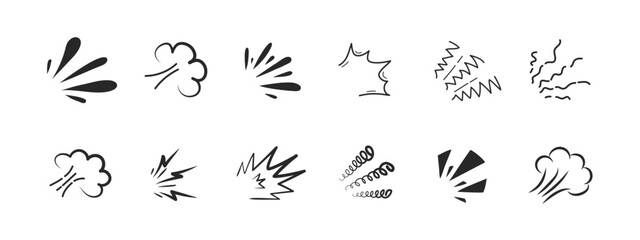 Hand drawn doodle burst frame with radiating rays. Creative sparkle symbol for exclamations, focus points and decorative accents. Vector illustration.