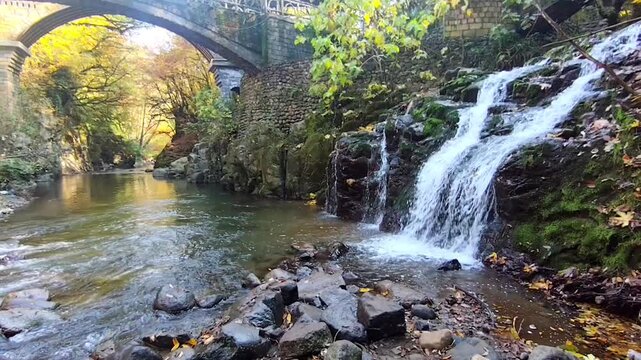 Waterfall in Azerbaijan,Lerik. High quality FullHD footage
