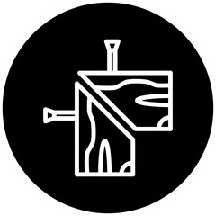 Groove Join Icon Button, Mini Illustration Relate To Carpentry, Wood Industry. Use For Modern Concept, Ui, Ux Web And App Development.