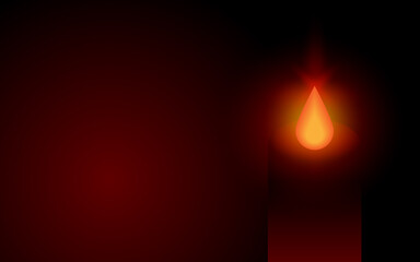 Candle on Red Background with Warm Glow, Cozy Holiday Atmosphere