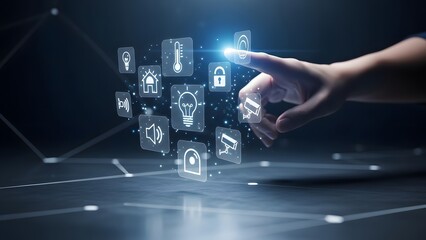 Futuristic technological advancements connecting smart devices with intuitive user interaction