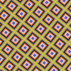 Abstract dynamic shapes in a vibrant colorful rectangle pattern for modern fabric, textile design, and bold statement apparel.