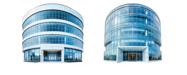 Modern Office Buildings with Glass Facades in Urban Setting