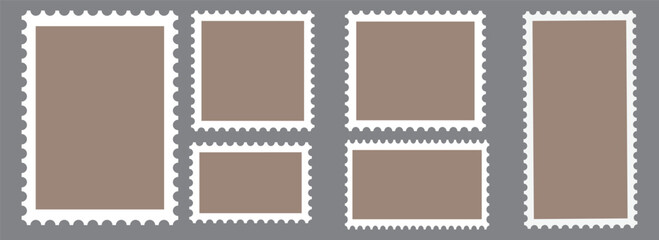 Postage stamp set. Realistic post stamps set with realistick shadow.