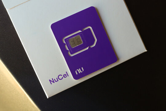 The NuCel (Nubank) logo appears on a card in this illustrative photo in Reno, United States, on December 18, 2025.